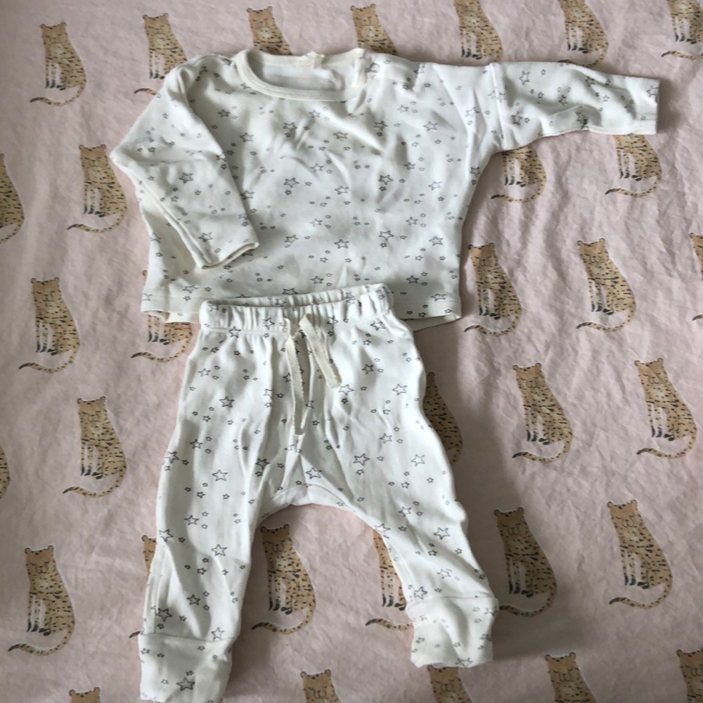 Organic cotton grey stars outfit